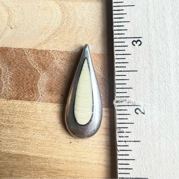 Vintage 925 Sterling silver gemstone teardrop pendant - Picture 7 of 8